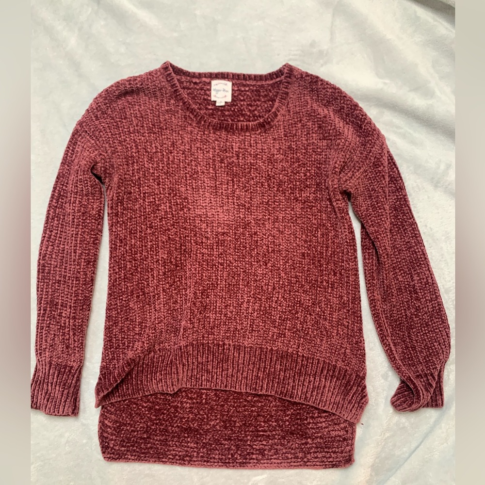 Knit Hippie Rose SMALL size sweater wine color
